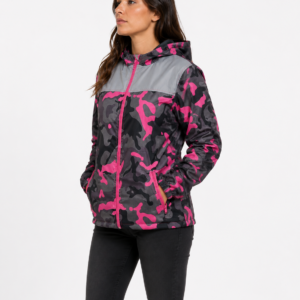 Chaqueta Combinada Rompevientos Fucsia, Gris talla S, M, L, XL, XXL